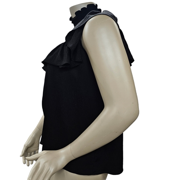 Baum und Pferdgarten Blouse Women's Size Large Black Tiered Ruffled Crop Sleeves - Picture 3 of 15